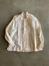 TOUJOURS レースピンタックラッフルシャツ