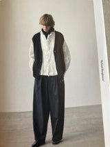 TOUJOURS レースピンタックラッフルシャツ