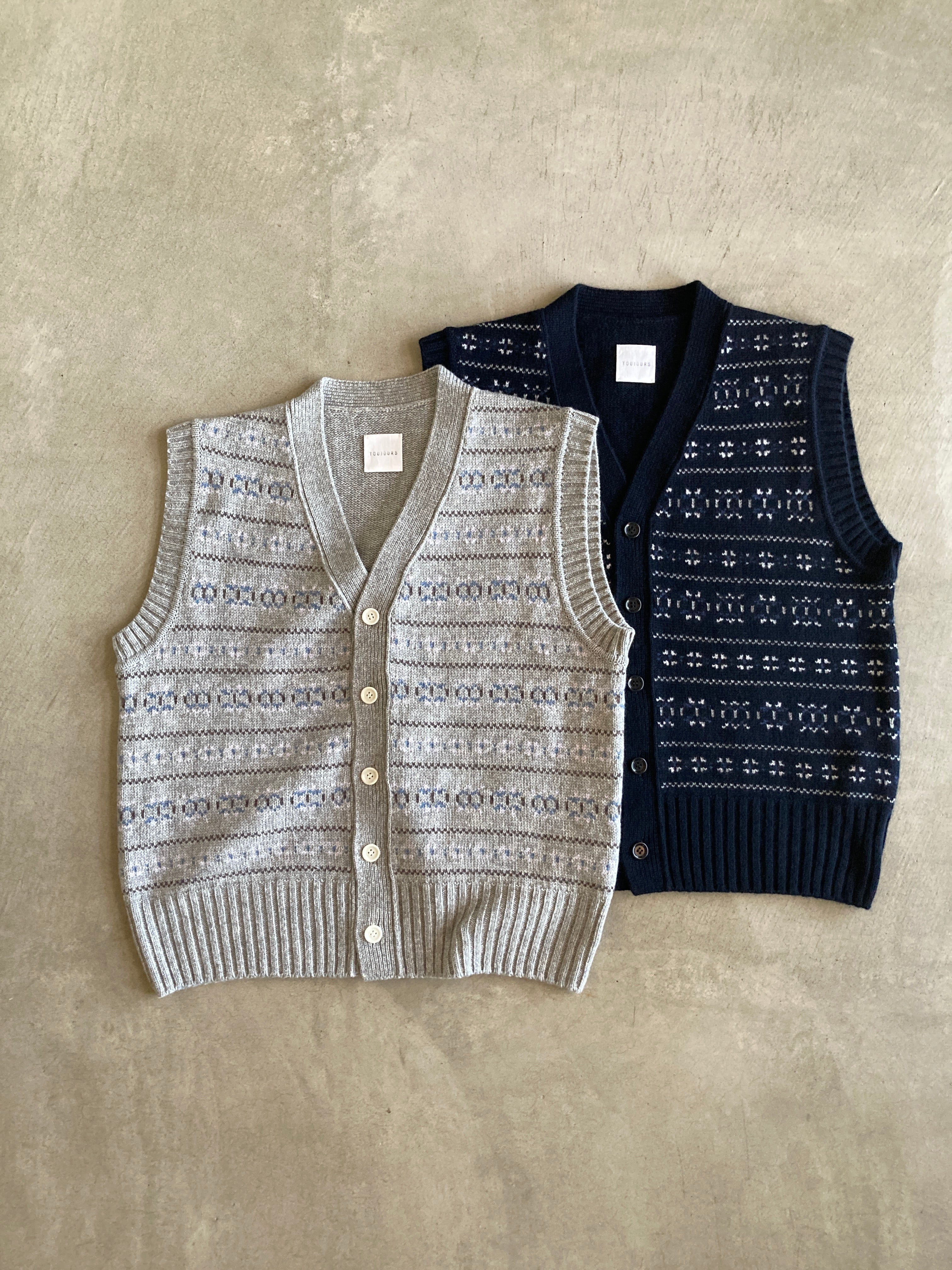 toujours 2024-2025F\W カーディガンベスト新品　トゥジュー TOUJOURS フェアアイルカーディガンベスト – 日々と旅 hutte