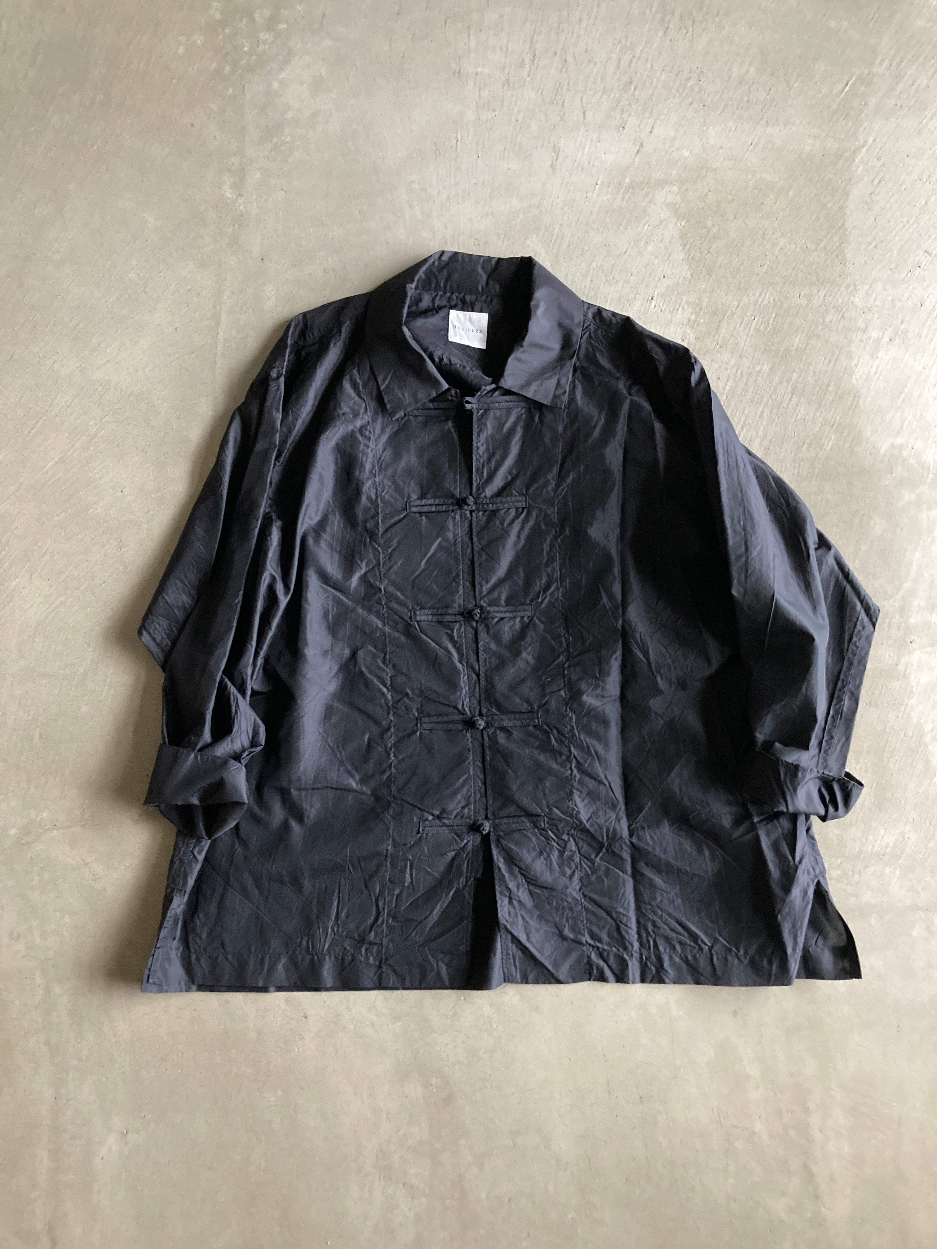 TOUJOURS トゥジュー チャイナシャツ ブラウス TOUJOURS オーバーサイズチャイナシャツ – 日々と旅 hutte