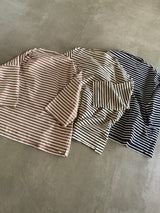 FIRMUM ボートネック六分袖Tシャツ