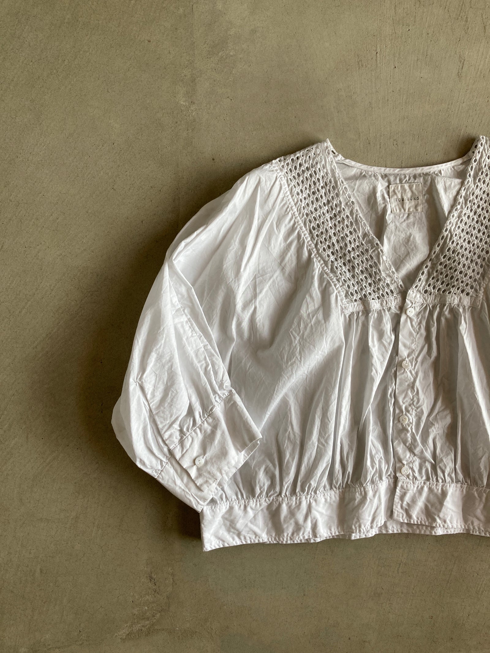 TOUJOURS トゥジュー レース ボレロ セーラーカラー TOUJOURS (トゥジュー) Lace Bolero Shirt (レースボレロシャツ)