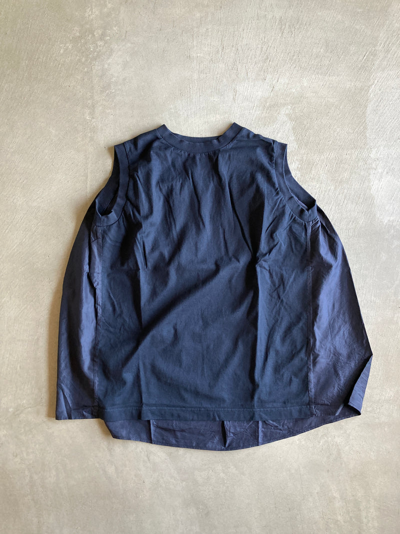 TOUJOURS スリーブレスコンビネーションTシャツ