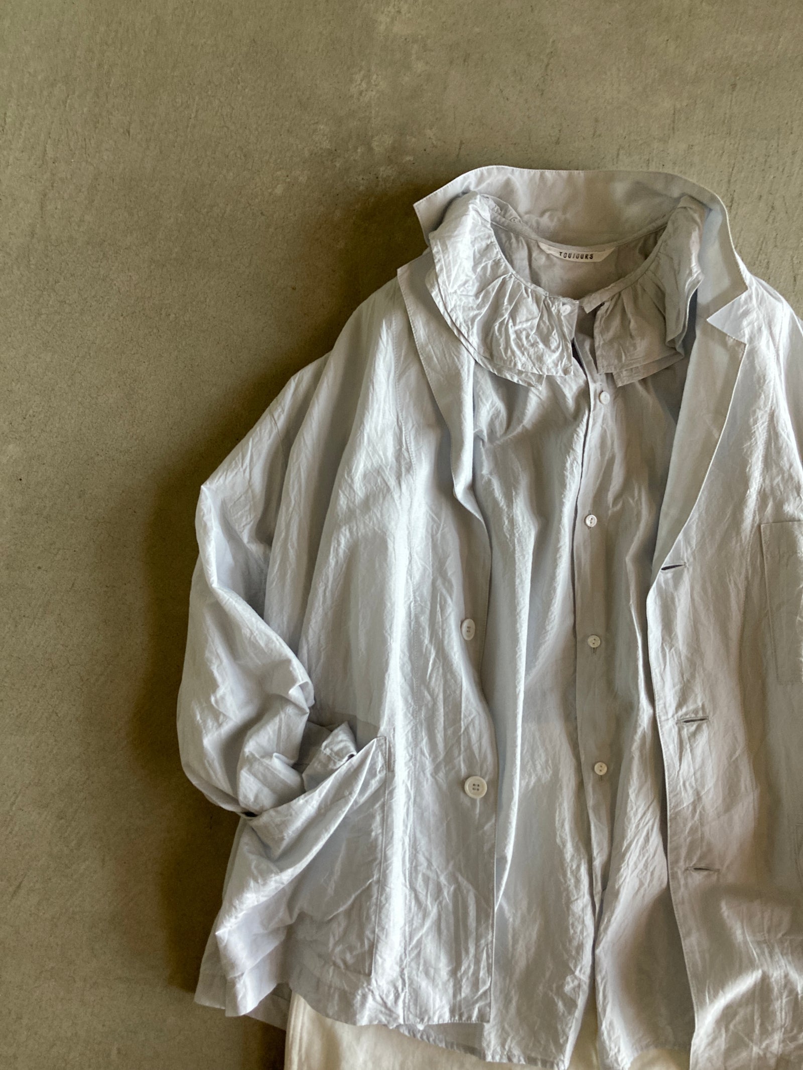 【新品】【2025SS】　TOUJOURS Ruffle Shirt サイズ2 今季最新 toujours ruffleシャツ2号