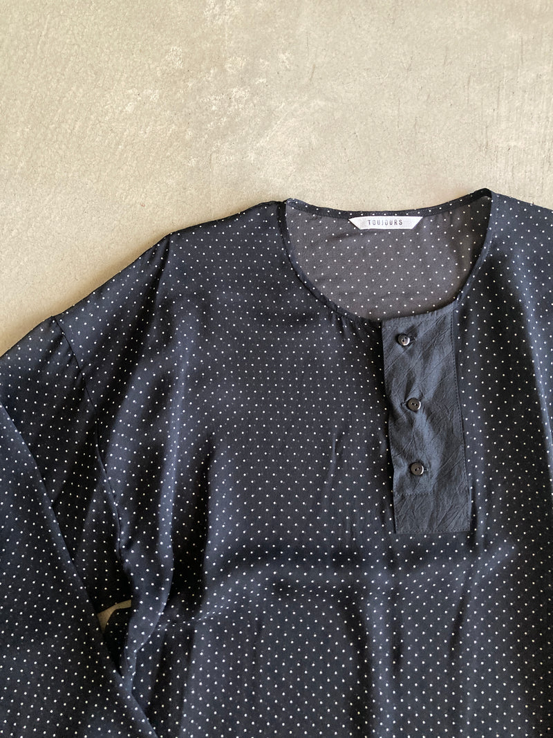 TOUJOURS ビッグヘンリーネックシャツ