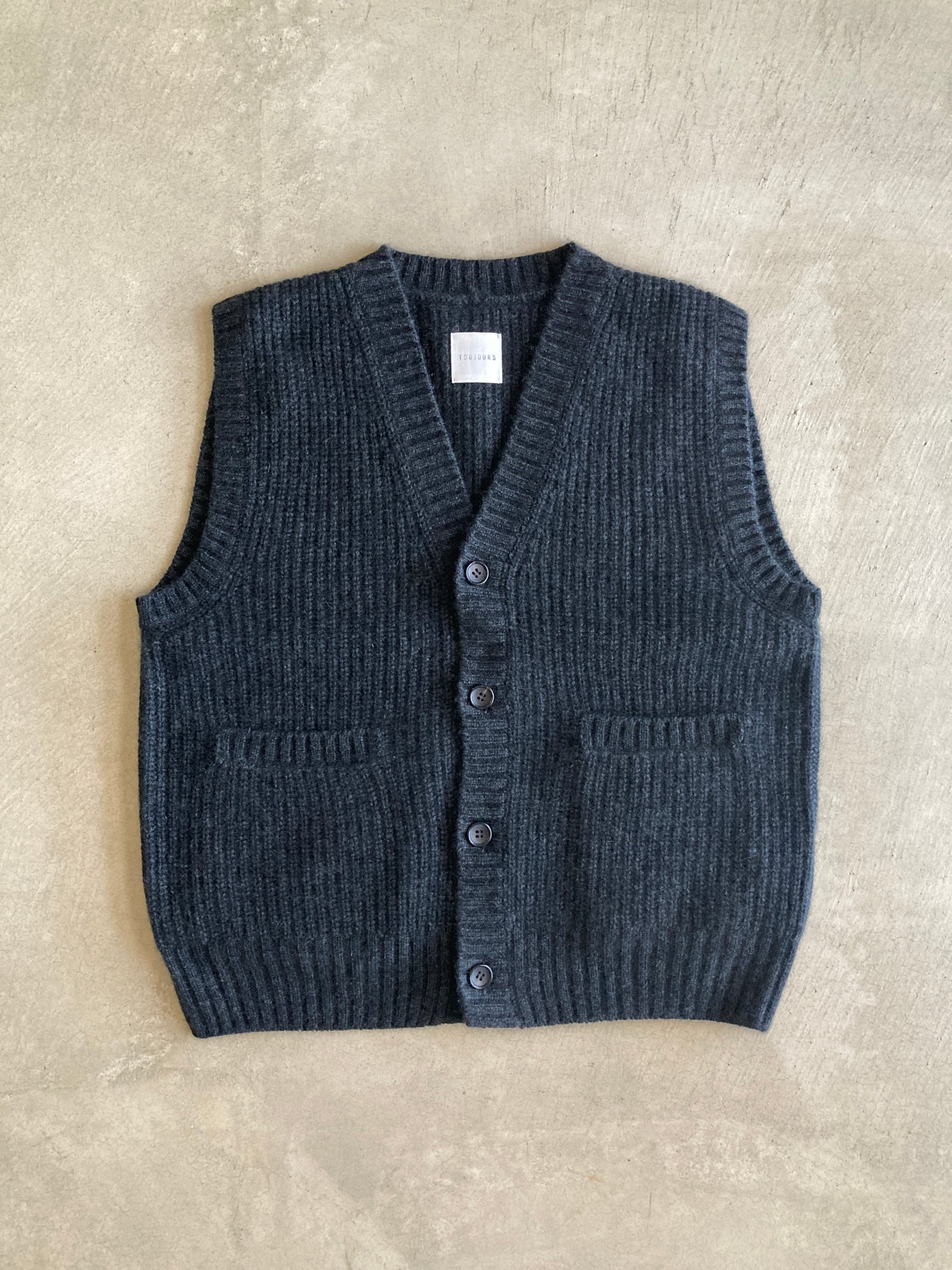 TOUJOURS リブステッチカーディガンベスト – 日々と旅 hutte