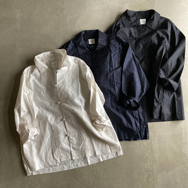トゥジュー 24SS ハーフスリーブビッグカバーオールシャツ グレー TOUJOURS】 Half Sleeve Big Coverall Shirt（シャツ／ブラウス