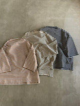 FIRMUM ボートネック六分袖Tシャツ