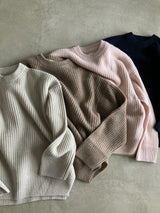 TOUJOURS リブステッチクルーネックビッグプルオーバー